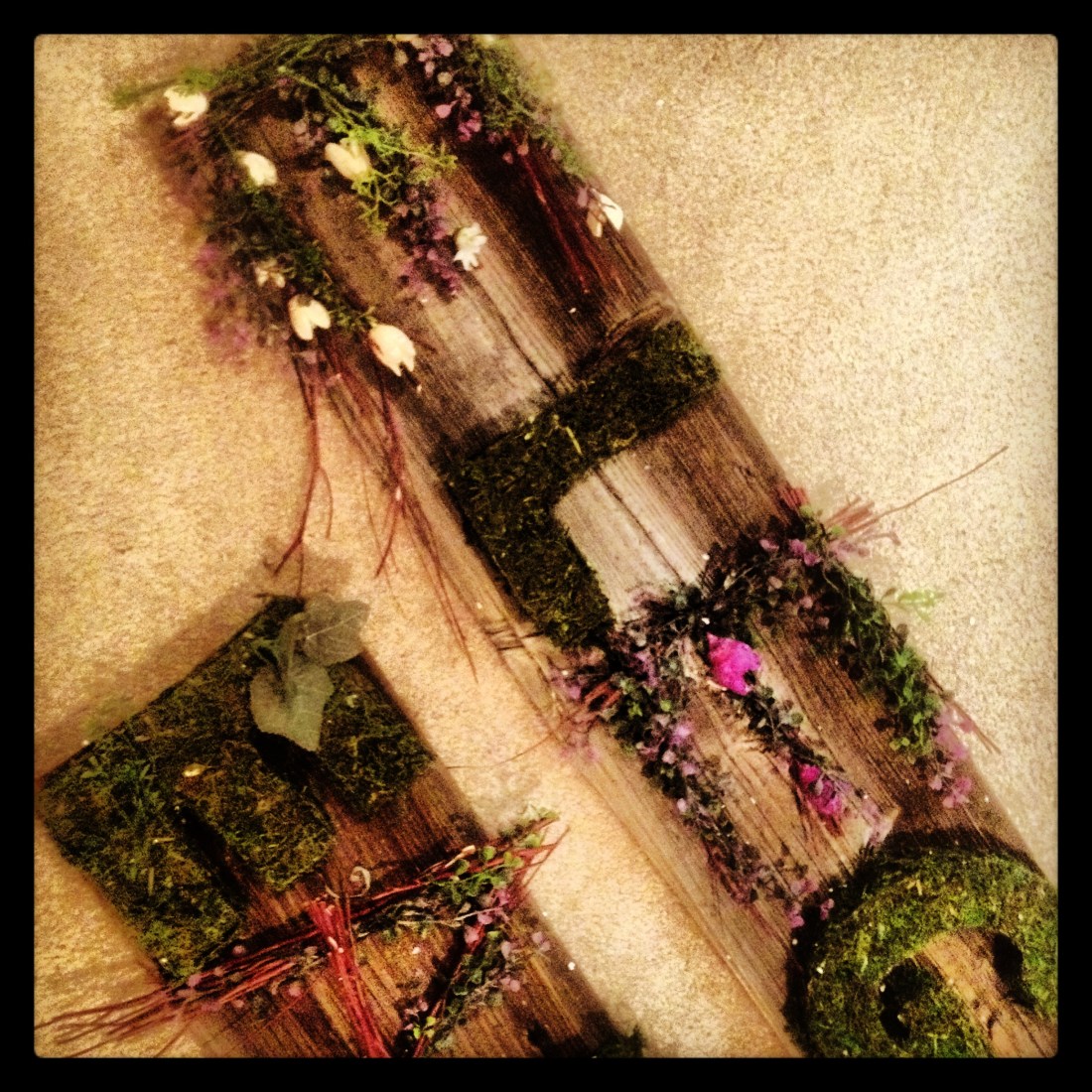 A sneek peek at our name sign for the show.