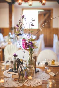 We used affordable flowers to bring the colors of summer inside. 