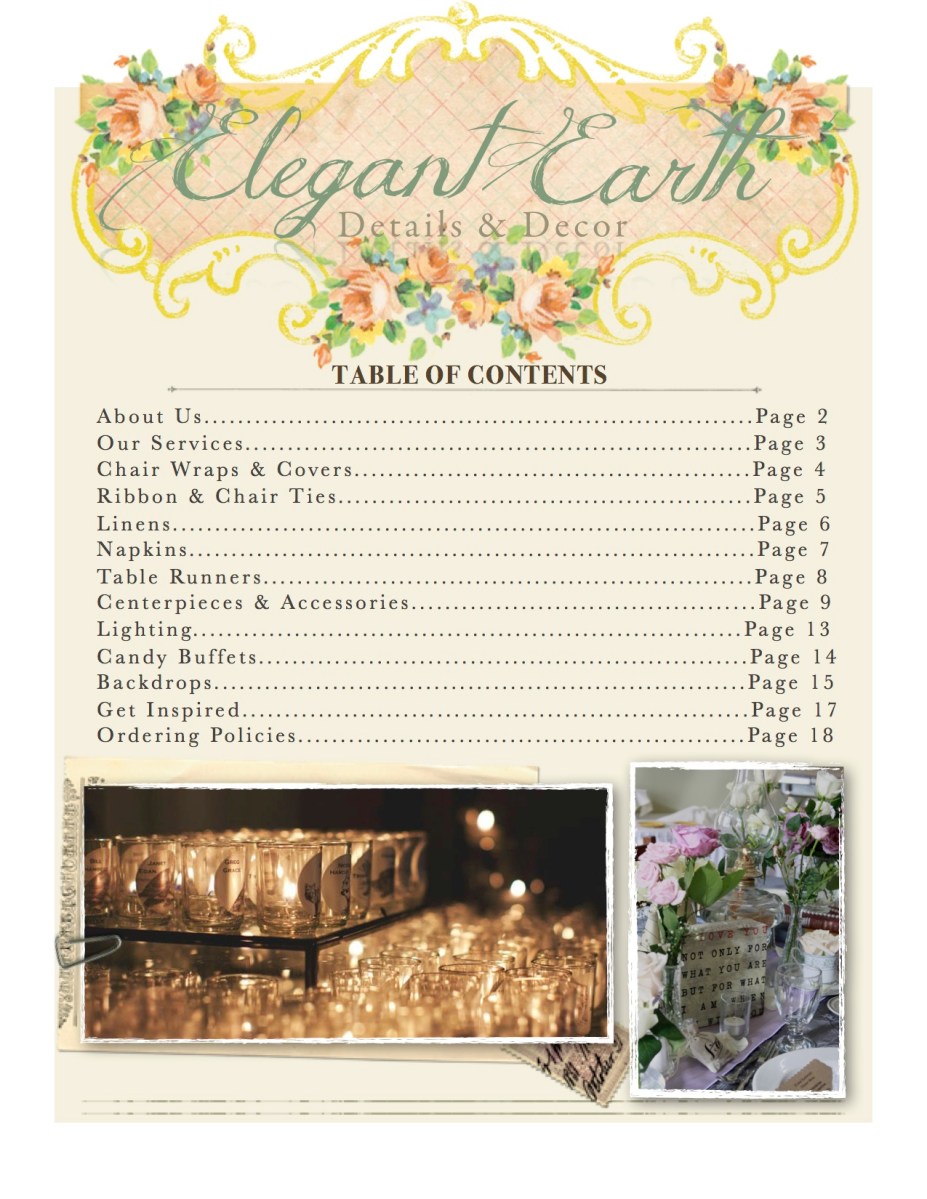 Rental Catalogue Elegant Earth